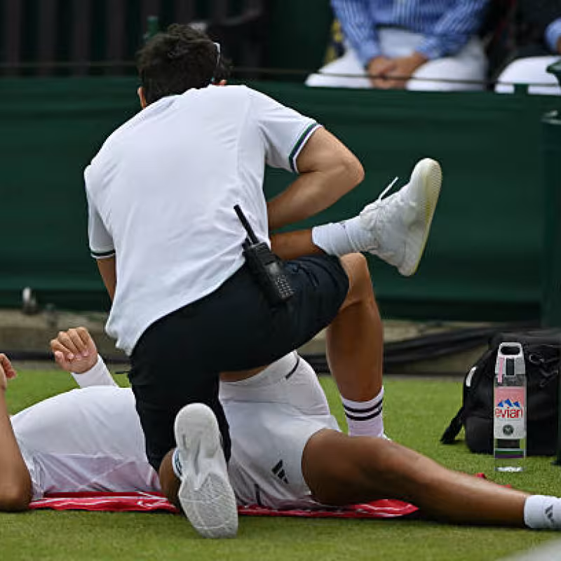 Tien ends up eating hamburgers in the hospital after his defeat at Wimbledon.