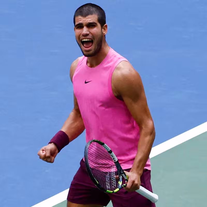 Alcaraz ya entrena en las pistas del US Open. Foto: Gettyimages