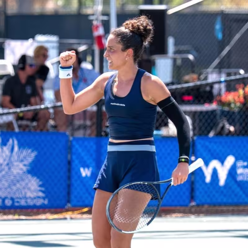 Ángela Fita achieves her first Grand Slam victory. Source: RFET