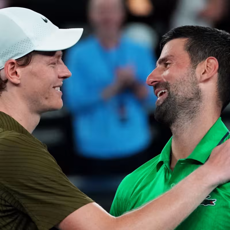 Sinner and Djokovic. Photo: Getty