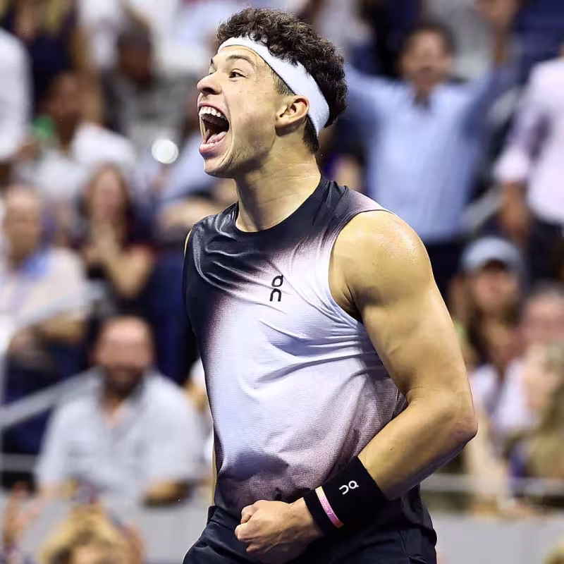 Ben Shelton parle après avoir battu Alcaraz à l'US Open 2026. Photo : gettyimages