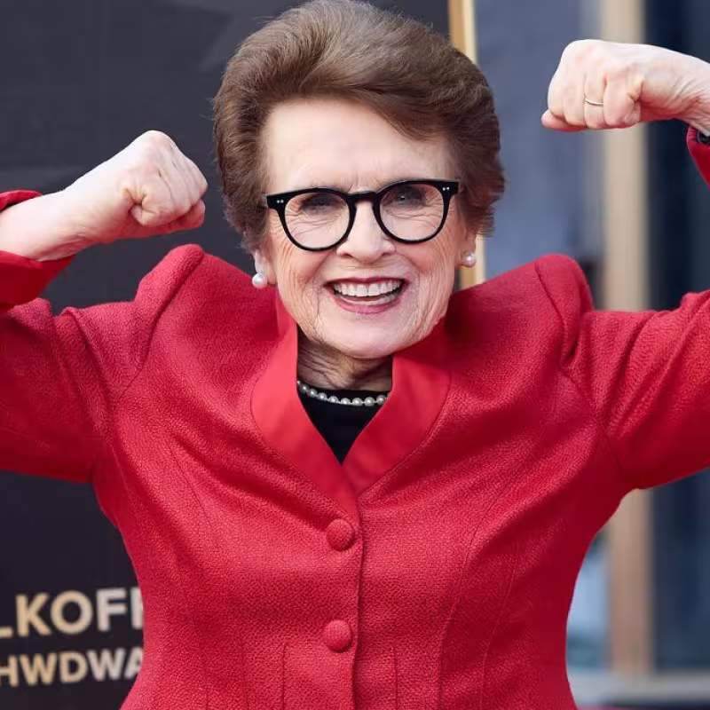 El dardo de Billie Jean King a Federer. Fuente: Getty Images.