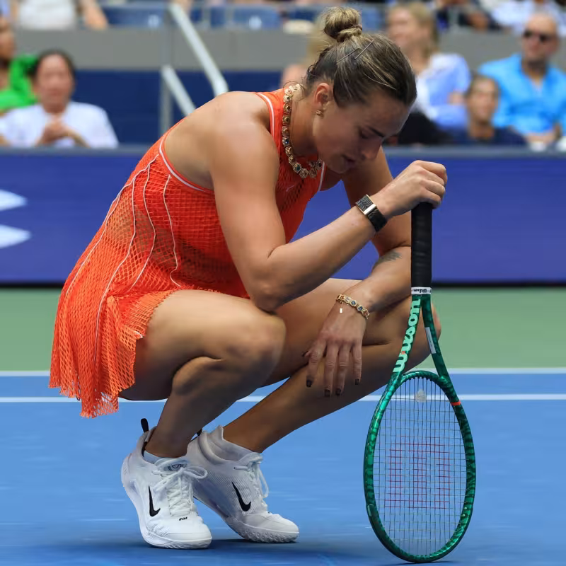 Roddick sounds the alarm with Sabalenka. Source: Getty Images.