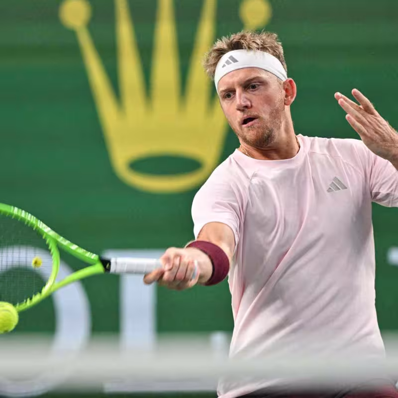 Alejandro Davidovich, quando gioca con Hurkacz a Shangai. Foto: gettyimages