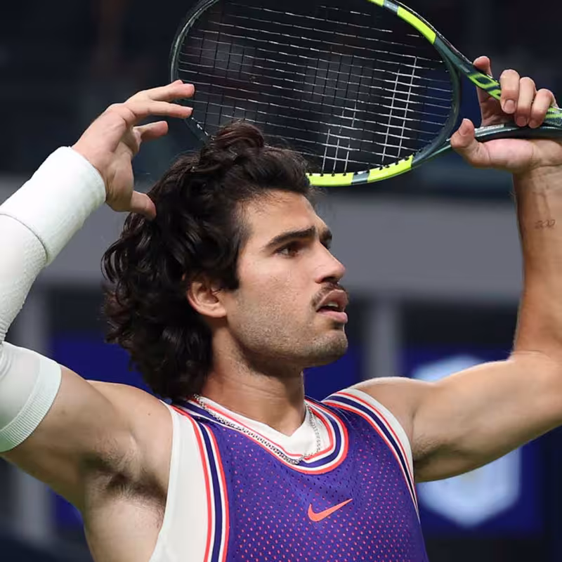 Imitare Djokovic potrebbe danneggiare il polso di Alcaraz. Fonte: ATP.